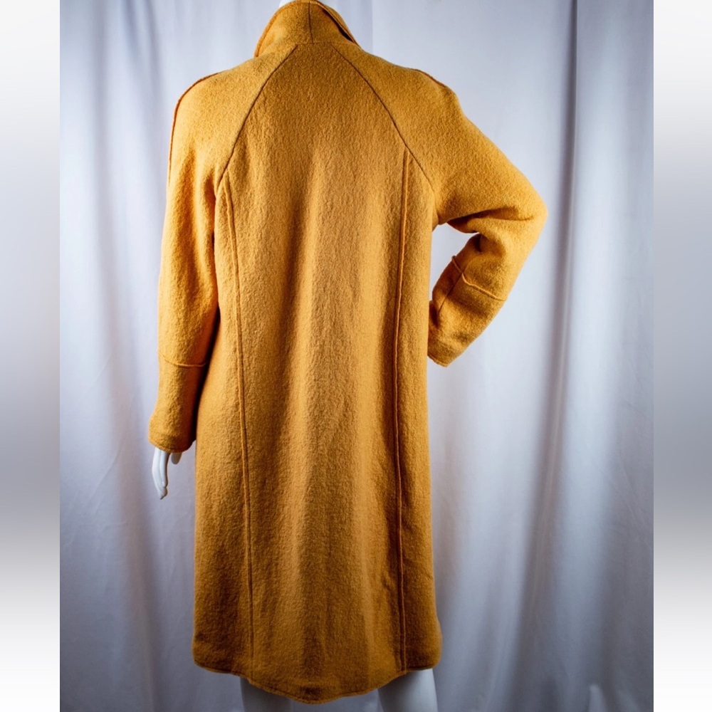 Tahari Mustard Yellow Wool Long Pea Coat Jacket EUC - Picture 8 of 13